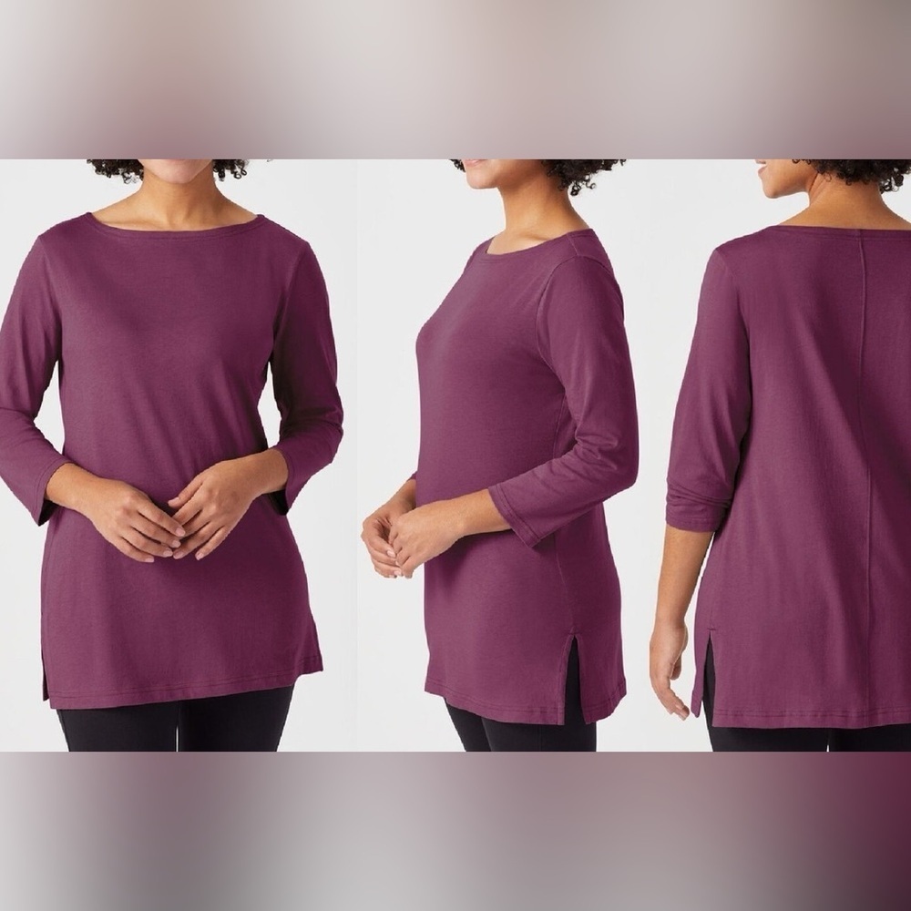 Duluth • Purple Longtail Lightweight Boat Neck Women's Purple Top Tee